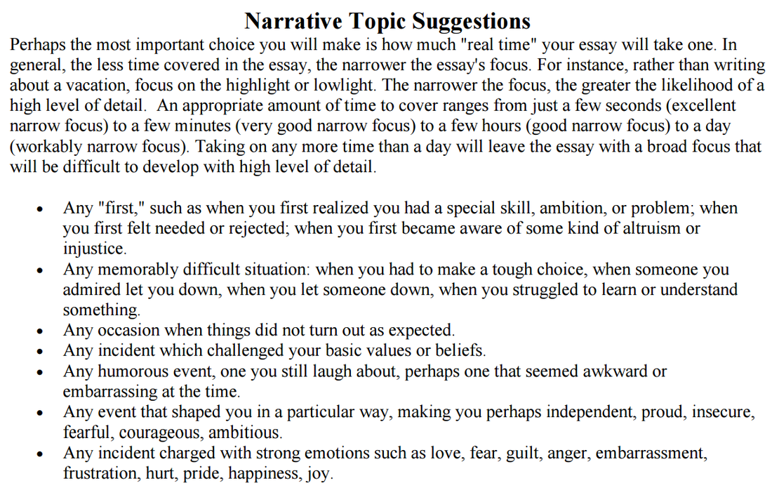 how to write a good narrative essay united states